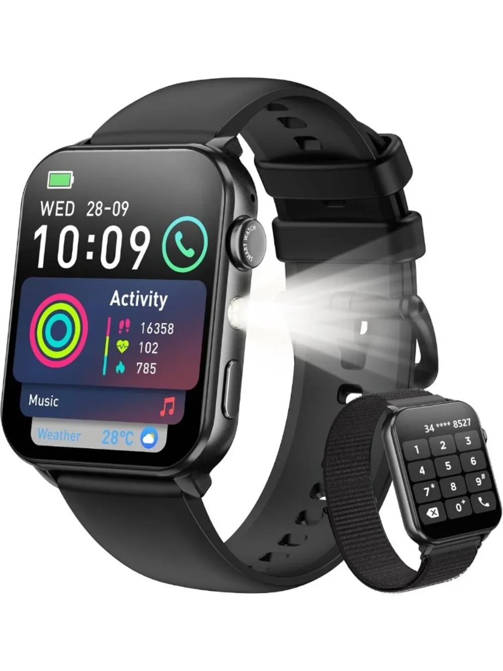 HD Touchscreen Fitness Smart Watch for Men & Women, Heart Rate Monitor